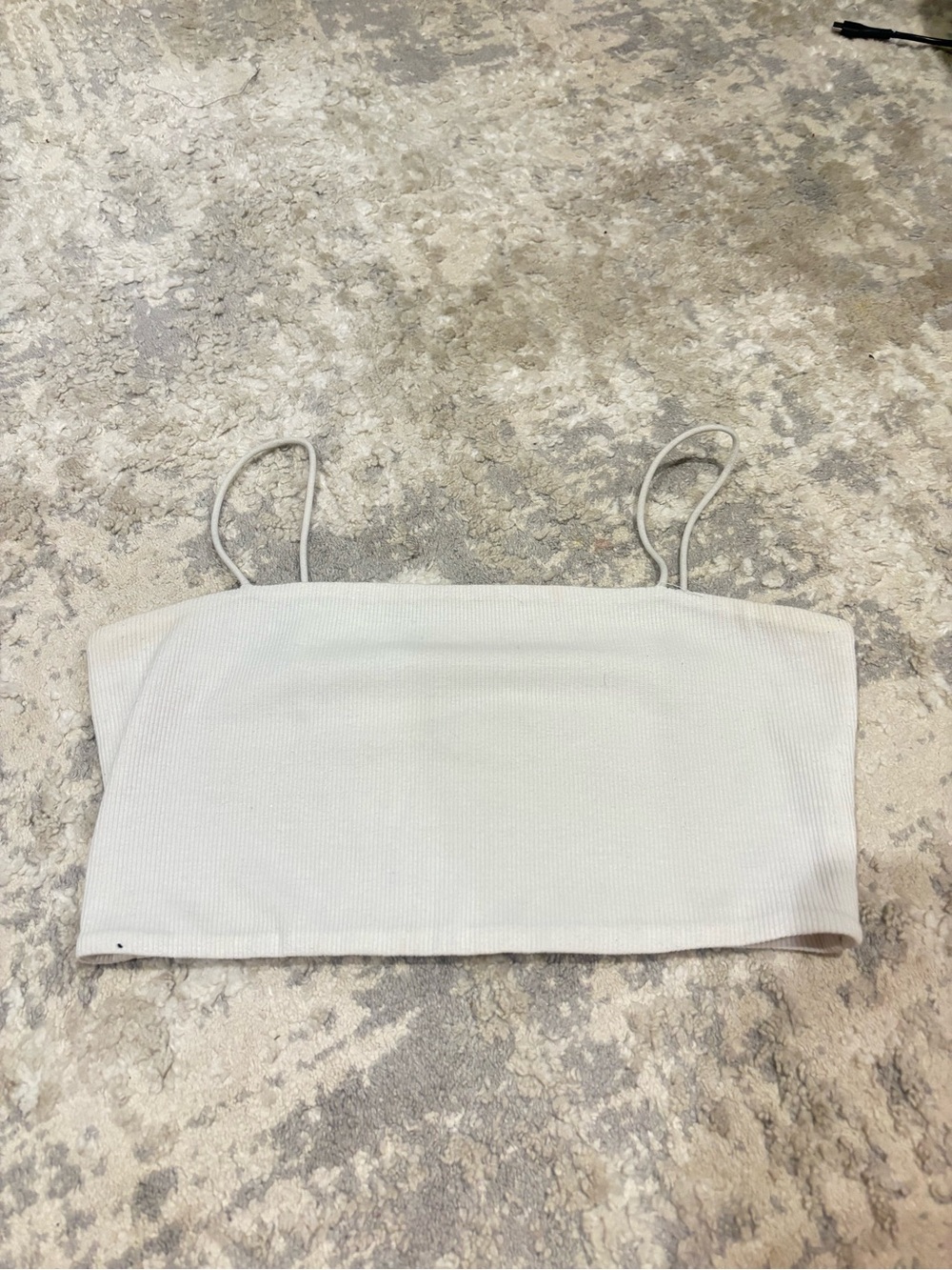 Ribbed Spaghetti Strap Tube Top in WHITE